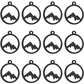 UNICRAFTALE 10Pcs Rainbow Color Flat Round with Mountain Charms Pendants Hollow Flat Round Dangle Earring Charms 1.5mm Hole 304 Stainless Steel Charms Pendants for Earring Bracelets Making