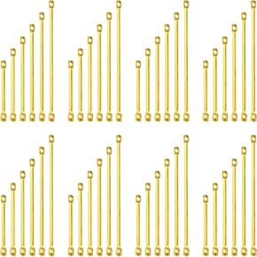 240pcs Brass Bar Links for Jewelry Making,6Sizes Bar Links Connector Bar Link Earring Connectors 2-Hole Stick Strip Beads Necklace Bracelet Earring Connectors for Jewelry Making(Gold) in Saudi Arabia