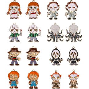 Biokia Halloween Charms لصنع المجوهرات الهالوين أفلام الرعب شخصية سحر الرعب الهالوين أقراط سحر سوار المينا صنع المجوهرات سحر 16-32 قطعة in Kuwait