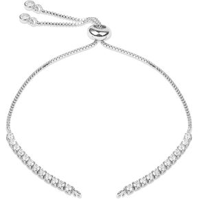 Adjustable Slider Bracelet Adjustable 18K Gold& 925 Silver Plated Bracelet Chain Extender Chains with Cubic Zirconia for Woman Girl Jewelry Making DIY in Kuwait