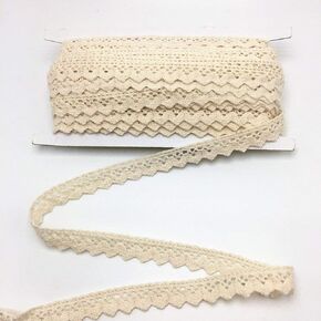 حافة صدفية بشريط رقيق من القطن من ELLAMAMA بعرض 1/2 بوصة 10 ياردة لتغليف تغليف تغليف الهدايا، لون بيج in Kuwait
