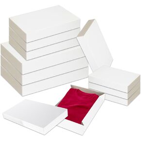 مجموعة علب هدايا بيضاء من كرينستون للهدايا ~ 10 عبوات كبيرة من صناديق الرداء مع أغطية لتغليف هدايا عيد الميلاد والعطلات وأعياد الميلاد | 17.25 × 11.34 × 2.5 بوصة (10) in Kuwait
