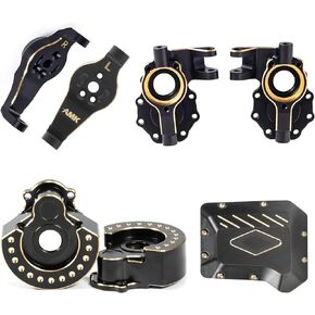 TRX4 Brass Caster Blocks C-Hubs Steering Knuckle Diff Cover Brass Front Axle Counter Weight for 1/10 RC Crawler TRX6 TRX4 Upgrade Parts (B 4-in-1) in Kuwait