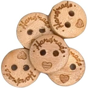 Wooden Buttons Handmade - Waxed Olive Wood - 2 Holes / 4 Sizes (20 mm)
