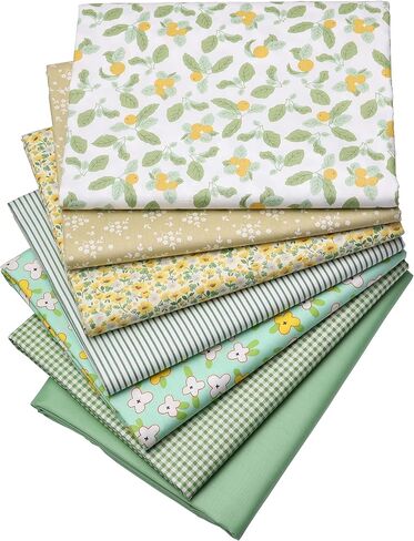 Lemon Fish Cat Print Cotton Fabric Fat Quarter Bundles - Soft Quilting Fabric Material for Sewing, Crafts, Pet, Bags, Upholstery, and Doll Clothes, 6 pcs 15.7" x 19.7" Pre Cut in Kuwait