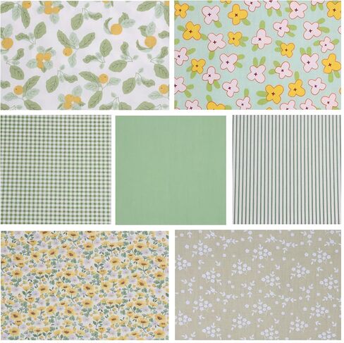 Lemon Fish Cat Print Cotton Fabric Fat Quarter Bundles - Soft Quilting Fabric Material for Sewing, Crafts, Pet, Bags, Upholstery, and Doll Clothes, 6 pcs 15.7" x 19.7" Pre Cut in Kuwait