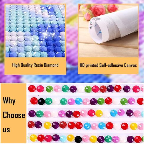 TISHIRON 5D الماس اللوحة عدة، العصارة الماس اللوحة مجموعات الحفر الكامل اللوحة العصارة الماس صور الفنون الحرفية لتزيين الجدران، نمط اللوحة الماس النبات، 12x16 بوصة in Kuwait