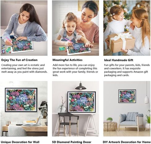 TISHIRON 5D الماس اللوحة عدة، العصارة الماس اللوحة مجموعات الحفر الكامل اللوحة العصارة الماس صور الفنون الحرفية لتزيين الجدران، نمط اللوحة الماس النبات، 12x16 بوصة in Kuwait