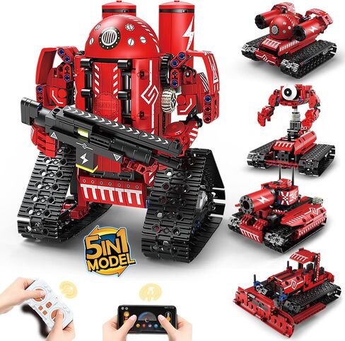 ألعاب روبوت Suplanet STEM للأطفال الذين تتراوح أعمارهم بين 8 و14 عامًا، جهاز تحكم عن بعد 5 في 1 وألعاب روبوت قابلة للبرمجة عبر التطبيق - 495 قطعة مجموعة تعليمية لعلوم البناء بنفسك، هدية عيد ميلاد للأولاد والبنات في سن المراهقة in Kuwait