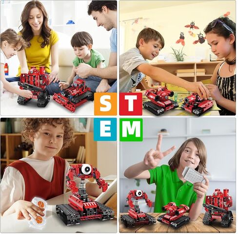 ألعاب روبوت Suplanet STEM للأطفال الذين تتراوح أعمارهم بين 8 و14 عامًا، جهاز تحكم عن بعد 5 في 1 وألعاب روبوت قابلة للبرمجة عبر التطبيق - 495 قطعة مجموعة تعليمية لعلوم البناء بنفسك، هدية عيد ميلاد للأولاد والبنات في سن المراهقة in Kuwait