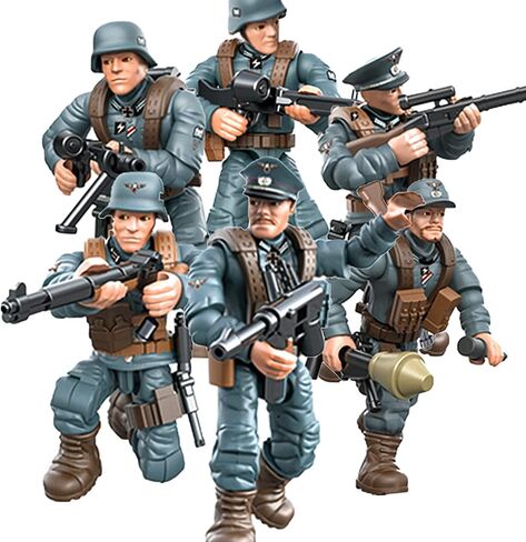 MEIEST 6 PCS Mini WWII Soldier Military Action Figures, Army Model Building Block Toys with Multiple Military Weapons Accessories,Party Favors Set for Kids (British Army) in Kuwait