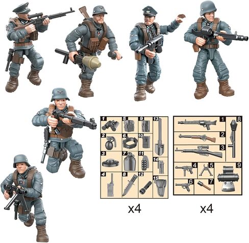 MEIEST 6 PCS Mini WWII Soldier Military Action Figures, Army Model Building Block Toys with Multiple Military Weapons Accessories,Party Favors Set for Kids (British Army) in Kuwait