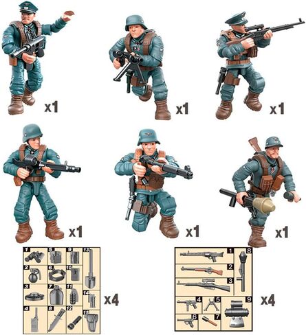 MEIEST 6 PCS Mini WWII Soldier Military Action Figures, Army Model Building Block Toys with Multiple Military Weapons Accessories,Party Favors Set for Kids (British Army) in Kuwait