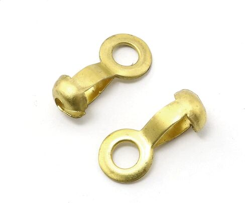 PZRT 10pcs Ball Chain Pull Loop Connectors Brass Ceiling Fan Lamp Pull Loop Chain Connectors for Bracelets Necklace DIY Art Making in Saudi Arabia