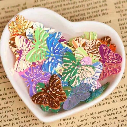 ترتر فراشة، اشكال فراشة، رقائق ثلاثية الابعاد ثلاثية الابعاد من بلاستيك PVC متعددة الالوان، مجموعة تزيين فراشة كبيرة لامعة للحرف اليدوية والسلايم والاكواب الفنية والعطلات والمهرجانات in Kuwait