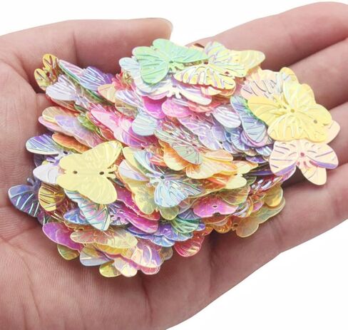 ترتر فراشة، اشكال فراشة، رقائق ثلاثية الابعاد ثلاثية الابعاد من بلاستيك PVC متعددة الالوان، مجموعة تزيين فراشة كبيرة لامعة للحرف اليدوية والسلايم والاكواب الفنية والعطلات والمهرجانات in Kuwait