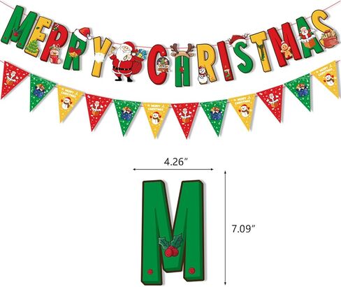 MEMOVAN Christmas Party Decoration Set Include Merry Christmas Banner Christmas Balloons Christmas Cake Cupcake Toppers Xmas Hanging Swirls for Christmas Holiday Party Supplies in Kuwait