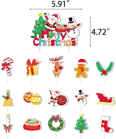 MEMOVAN Christmas Party Decoration Set Include Merry Christmas Banner Christmas Balloons Christmas Cake Cupcake Toppers Xmas Hanging Swirls for Christmas Holiday Party Supplies in Kuwait