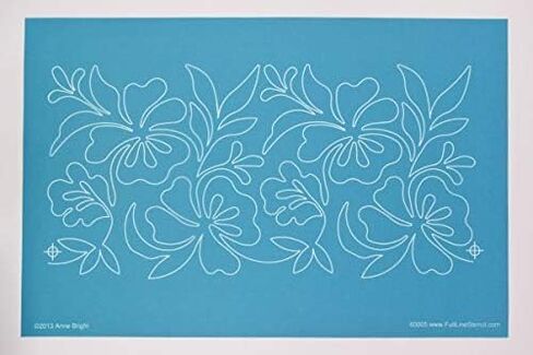 استنسل كامل الخط - أشياء متفتحة - استنسل من الحافة إلى الحافة، قالب خط مستمر لخياطة اللحف ذات الحركة الحرة، خياطة اللحف المنزلية، خياطة اللحف اليدوية، خياطة اللحف ذات الذراع الطويلة (60005) in Kuwait