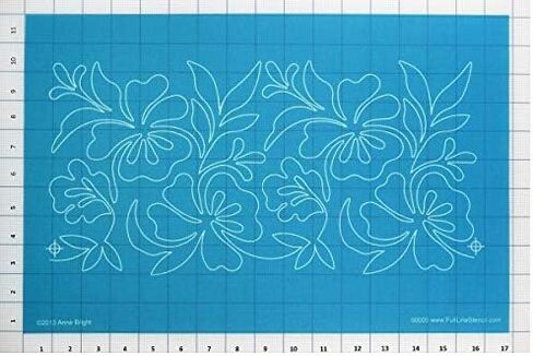 استنسل كامل الخط - أشياء متفتحة - استنسل من الحافة إلى الحافة، قالب خط مستمر لخياطة اللحف ذات الحركة الحرة، خياطة اللحف المنزلية، خياطة اللحف اليدوية، خياطة اللحف ذات الذراع الطويلة (60005) in Kuwait