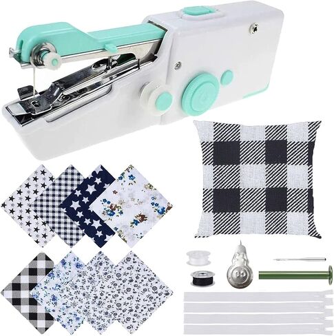 مجموعة أدوات الخياطة المحمولة للمبتدئين، تتضمن 8 قطع مقاس 20 بوصة × 20 بوصة/50 × 50 سم من أوراق النسيج القطني لوسادة الوسادة، محمولة، سهلة الاستخدام مع التعليمات، مستلزمات الأسرة in Kuwait
