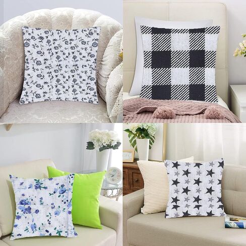 مجموعة أدوات الخياطة المحمولة للمبتدئين، تتضمن 8 قطع مقاس 20 بوصة × 20 بوصة/50 × 50 سم من أوراق النسيج القطني لوسادة الوسادة، محمولة، سهلة الاستخدام مع التعليمات، مستلزمات الأسرة in Kuwait