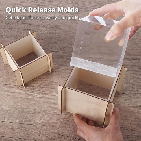 2 Pcs Square Resin Molds Set, 3'' and 4'' Silicone Casting Molds, Reusable Transparent Cube Mould, Quick Release Silicone Molds for DIY Art Resin Candle Soap Making in Kuwait