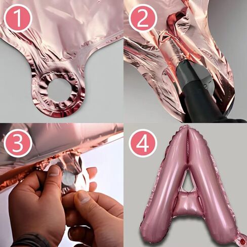 70PCS Birthday Decorations Balloon, 3D Pink Happy Birthday Banner, Heart Star Confetti Moon Crown Balloons, Birthday Party Décor with Balloon Pump Knotter in Kuwait