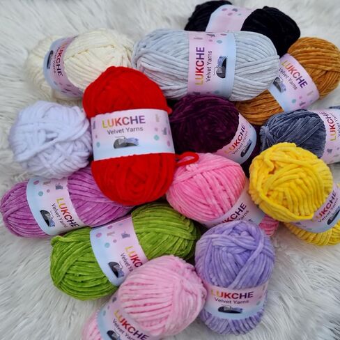 Lukche غزل مخملي ناعم غزل شانيل للحياكة كبيرة الحجم 100 جرام (132 ياردة) غزل بطانية أطفال لحياكة غزل أميجورومي غزل فاخر لحرف نسج الكروشيه (بني، 1 خصلة) in Kuwait