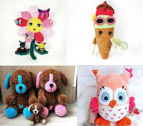 Lukche غزل مخملي ناعم غزل شانيل للحياكة كبيرة الحجم 100 جرام (132 ياردة) غزل بطانية أطفال لحياكة غزل أميجورومي غزل فاخر لحرف نسج الكروشيه (بني، 1 خصلة) in Kuwait