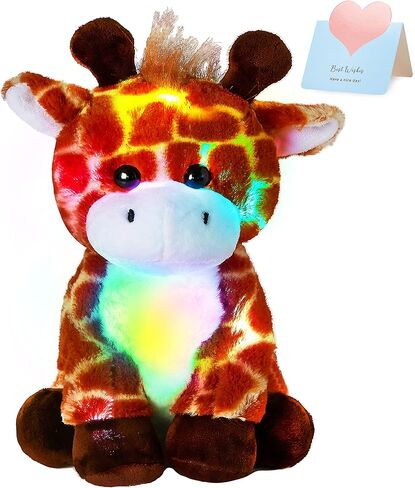 توهج الحرس 12 ''تضيء الزرافة الحيوانات المحشوة توهج لينة أفخم لعبة مع أضواء الليل LED الحياة البرية عيد الميلاد للأطفال الصغار in Kuwait