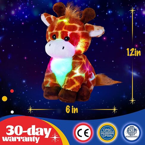 توهج الحرس 12 ''تضيء الزرافة الحيوانات المحشوة توهج لينة أفخم لعبة مع أضواء الليل LED الحياة البرية عيد الميلاد للأطفال الصغار in Kuwait