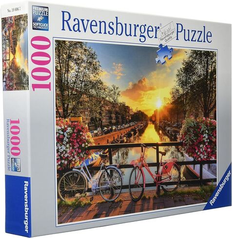 ريفينز بيرغر احجية الصور المقطوعة للبالغين من بايسكل ان امستردام مكونة من 1000 قطعة "كل قطعة فريدة من نوعها، تقنية سوفت كليك تعني قطع تناسب بعضها بشكل مثالي in Kuwait