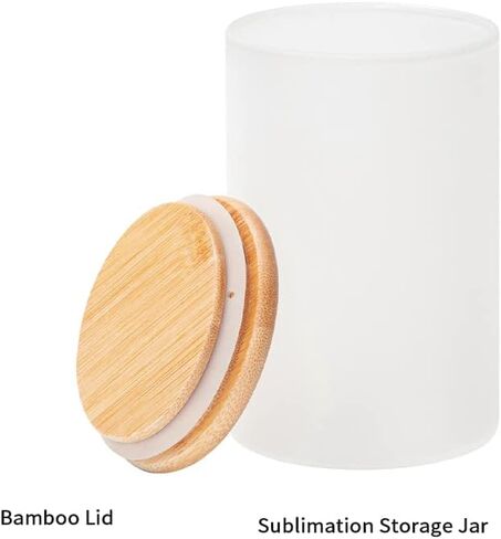PYD Life Sublimation Glass Storage Jars Blanks Tumbler Food Canisters Frosted 20 OZ with Bamboo Lids Kitchen Containers Sets for Candy,Coffee Tea Sugar,Nuts,for Cricut Mug Tumbler Press 4 Pack in Saudi Arabia