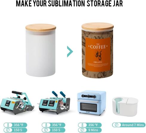 PYD Life Sublimation Glass Storage Jars Blanks Tumbler Food Canisters Frosted 20 OZ with Bamboo Lids Kitchen Containers Sets for Candy,Coffee Tea Sugar,Nuts,for Cricut Mug Tumbler Press 4 Pack in Saudi Arabia