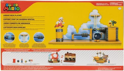 Super Mario Deluxe 2.5in Bowser's Air Ship Playset with Fire Mario Action Figure, rope ladder and screw-bolt obstacles in Saudi Arabia