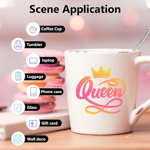 فينيل دائم من VINCRAFTS، 10 قطع من أوراق الفينيل ذاتية اللصق من أجل Cricut، 12 بوصة × 12 بوصة من الفينيل اللامع الدائم لتزيين الحفلات، والأكواب، والمشروعات اليدوية، وكوب DIY in Kuwait