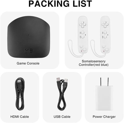 وحدة تحكم ألعاب فيديو veoyya، وحدة تحكم ألعاب فيديو مدمجة 883+ ألعاب فيديو للتوصيل والتشغيل للتلفزيون، وحدة تحكم حسية جسدية لاسلكية مزدوجة 2.4 جيجا، مخرج HDMI 4K، هدية مثالية للأطفال والكبار in Kuwait