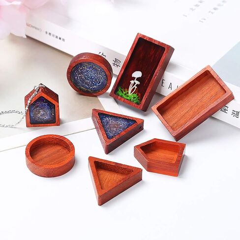 iSuperb 5 Pieces Wooden for Resin Epoxy Craft, Resin Wood Pendant Accessories for DIY Jewelry Making Necklace, Handmade Art Designer Landscape Natural Unfinished Wood in Kuwait