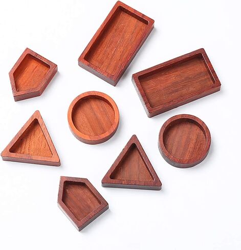 iSuperb 5 Pieces Wooden for Resin Epoxy Craft, Resin Wood Pendant Accessories for DIY Jewelry Making Necklace, Handmade Art Designer Landscape Natural Unfinished Wood in Kuwait