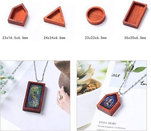 iSuperb 5 Pieces Wooden for Resin Epoxy Craft, Resin Wood Pendant Accessories for DIY Jewelry Making Necklace, Handmade Art Designer Landscape Natural Unfinished Wood in Kuwait