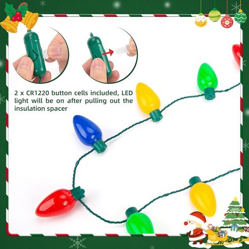 POPLAY 2PCS عيد الميلاد القلائد LED، تضيء قلادة قصب الحلوى ضوء عيد الميلاد تضيء قلادة للأطفال البالغين عيد الميلاد حزب تفضل زينة عيد الميلاد in Saudi Arabia