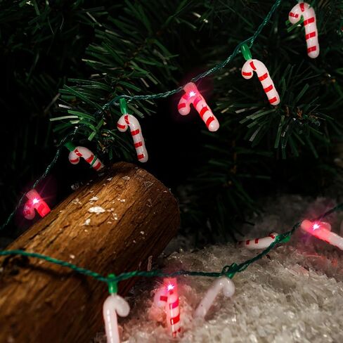 POPLAY 2PCS Christmas LED Necklaces, Light Up Candy Cane Necklace Light Christmas Light-up Necklace for Kids Adults Xmas Party Favors Christmas Decorations in Kuwait