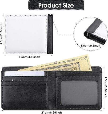 Sublimation Wallet Blank Heat Transfer Blank Wallet Multifunctional Wallet Graduation Gifts (1 Pcs Black Double Side) in Saudi Arabia