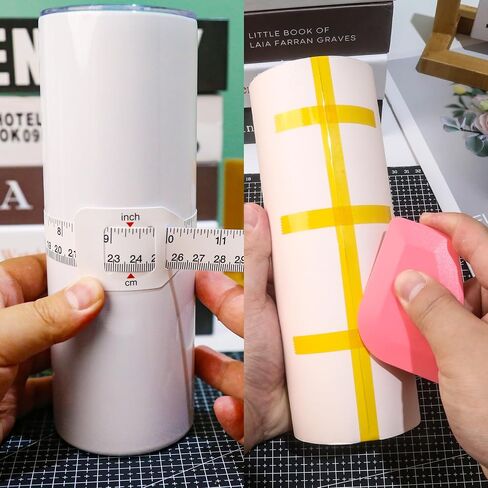 Laosh 8pcs Sublimation Tools and Accessories, Tool Kit for Sublimation with Width Measurer, Hard Card, Heat Resistant Gloves, Tape Dispenser & Tape, Paper Cutter, Silicone Hot Pad, Butcher Paper in Saudi Arabia