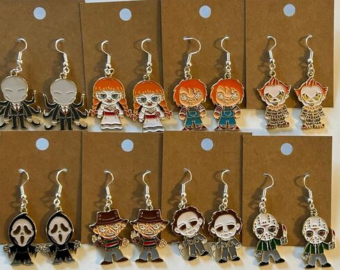 Biokia Halloween Charms For Jewelry Making Halloween Horror Movies Character Charms Horror Halloween Earrings Charms Bracelet Enamel Jewelry Making Charms 16-32 Pieces in Kuwait
