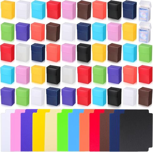 صناديق بطاقات سطح السفينة Leyndo TCG، سعة كبيرة مع فواصل، تناسب أكثر من 80 بطاقة ألعاب بطاقات التداول وحقائب تنظيم تخزين ألعاب بطاقات التداول والرياضة وبطاقات الألعاب، مناسبة للبطاقات القياسية (24) in Kuwait