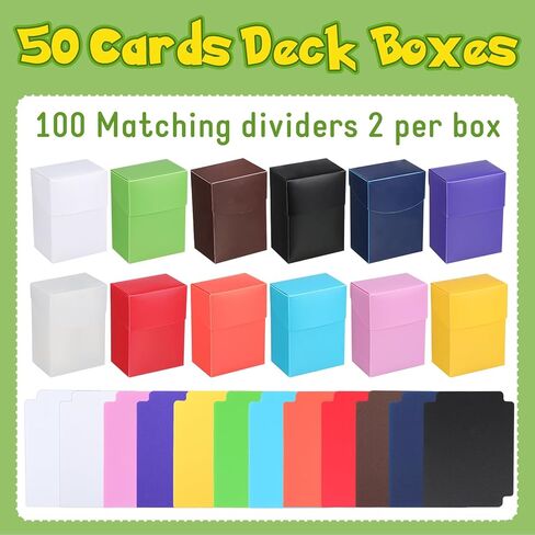 صناديق بطاقات سطح السفينة Leyndo TCG، سعة كبيرة مع فواصل، تناسب أكثر من 80 بطاقة ألعاب بطاقات التداول وحقائب تنظيم تخزين ألعاب بطاقات التداول والرياضة وبطاقات الألعاب، مناسبة للبطاقات القياسية (24) in Kuwait