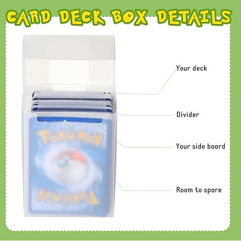صناديق بطاقات سطح السفينة Leyndo TCG، سعة كبيرة مع فواصل، تناسب أكثر من 80 بطاقة ألعاب بطاقات التداول وحقائب تنظيم تخزين ألعاب بطاقات التداول والرياضة وبطاقات الألعاب، مناسبة للبطاقات القياسية (24) in Kuwait