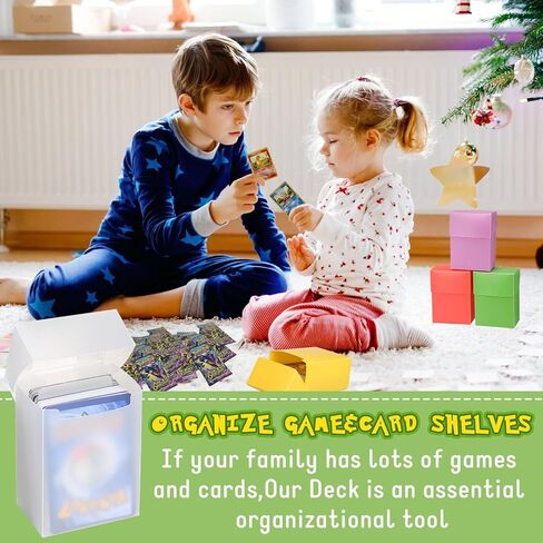صناديق بطاقات سطح السفينة Leyndo TCG، سعة كبيرة مع فواصل، تناسب أكثر من 80 بطاقة ألعاب بطاقات التداول وحقائب تنظيم تخزين ألعاب بطاقات التداول والرياضة وبطاقات الألعاب، مناسبة للبطاقات القياسية (24) in Kuwait